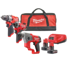 Набор аккумуляторных инструментов Milwaukee M12 FPP3D-601B, 2x6.0 Ah, з/у С12, сумка