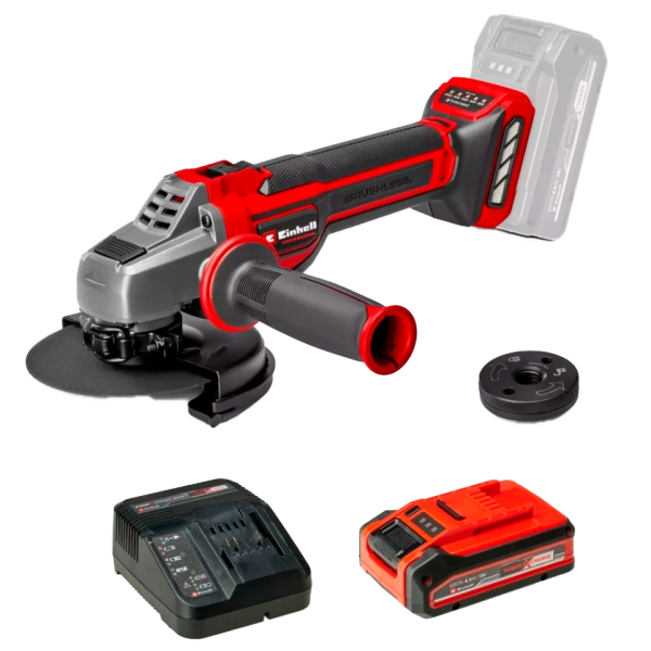 Акумуляторна кутова шліфмашина Einhell TP-AG 18/125 CE Q Li Kit, 1x4.0 Ah Plus, з/п
