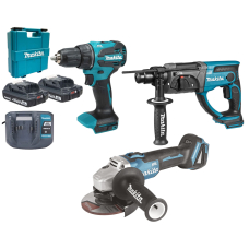 Набор аккумуляторных инструментов Makita (DGA504Z, DHR202Z, DDF490WVE)