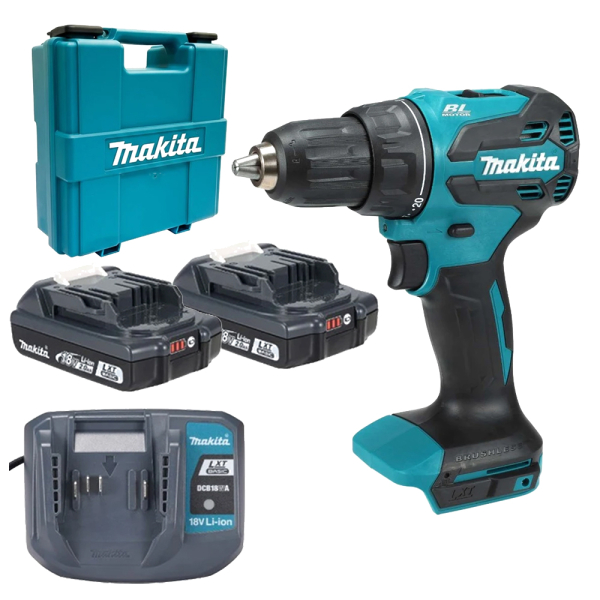 Аккумуляторный шуруповерт Makita DDF490WVE, LXT Basic, 2x2.0 Ah, DCB18WA, кейс