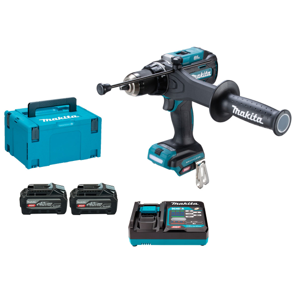 Акумуляторний ударний дриль-шуруповерт Makita XGT 40 V MAX HP003GU201, 2x4.0Ah, з/п, в кейсі