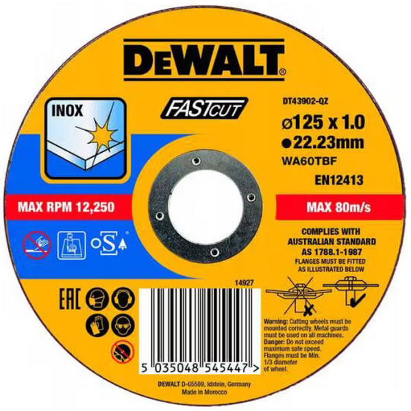 Отрезной круг DeWALT DT43902, металл, 125x1.0x22.23 мм