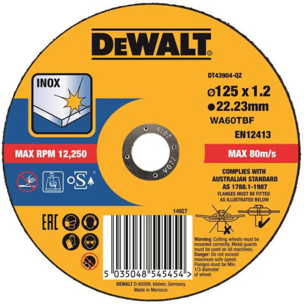 Отрезной круг DeWALT DT43904, металл, 125x1.2x22.23 мм