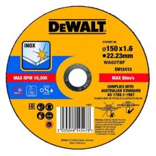 Отрезной круг DeWALT DT43907, нержавеющая сталь, 150x1.6x22.23 мм