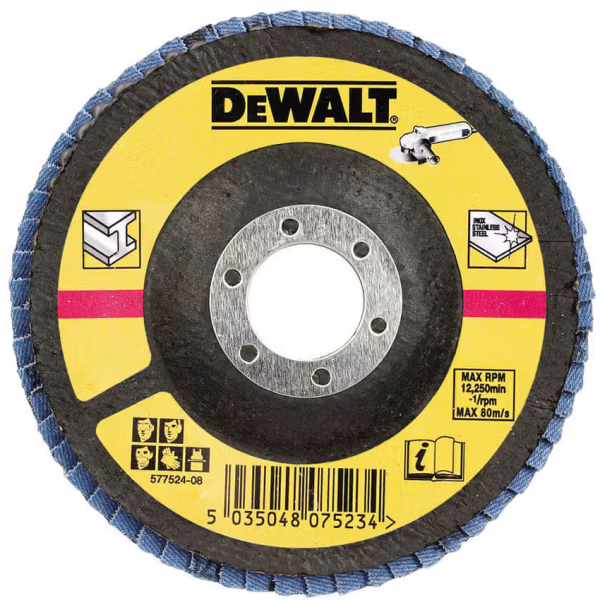 Шлифовальный лепестковый круг DeWALT DT3309, металл, 125x22.23 мм, 60