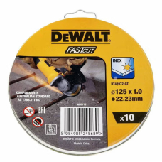 Набор отрезных кругов DeWALT HIGH PERFORMANCE DT43972, нержавеющая сталь, 125x1.0x22.23 мм, 10 шт