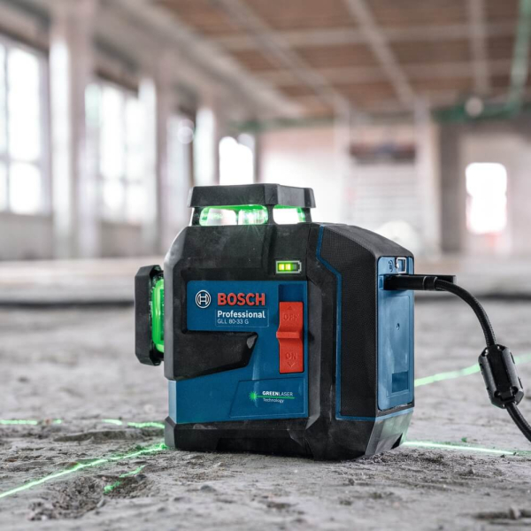 Лазерний лінійний нівелір Bosch GLL 80-33 G Professional, тримач LB 10, аксесуари