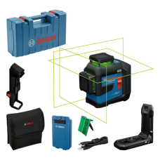 Лазерный линейный нивелир Bosch GLL 80-33 G Professional, 1x3.0Ah, держатель LB 10, аксессуары, в кейсе