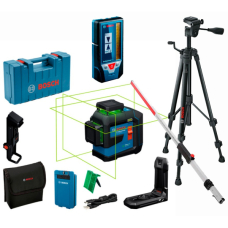 Лазерный линейный нивелир Bosch GLL 80-33 G Professional, 1x3.0Ah, кейс, приемник LR 7, рейка GR 240, штатив BT 150