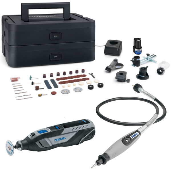 Аккумуляторный мультиинструмент Dremel 8250-5/65, 2х2.0Ah, з/у GAL12V-20, аксессуары, гибкий вал