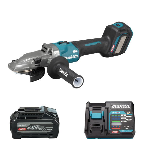 Аккумуляторная угловая шлифмашина Makita XGT 40 V MAX GA055GZ, 1x4.0Ah, з/у