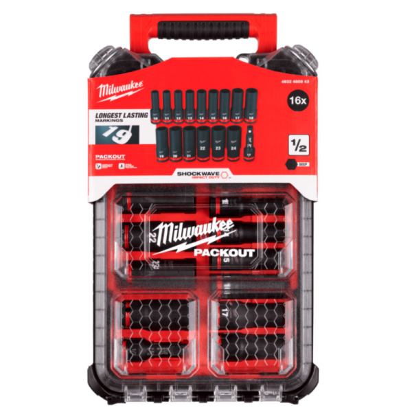 Набір ударних головок Milwaukee SHOCKWAVE 1/2", 16 шт