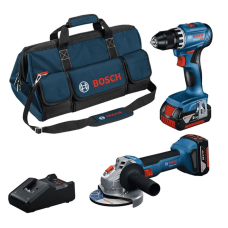 Набор аккумуляторных инструментов Bosch GSR 18V-45, GWS 18V-8, 2×GBA 18 V 4.0 Ah, з/у GAL 18V-40, сумка M-BAG