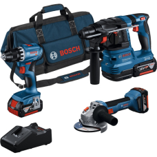 Набор аккумуляторных инструментов Bosch GSR 18V-45, GBH 18V-22, GWS 18V-8, 3×GBA 18 V 4.0 Ah, з/у GAL 18V-40, сумка M-BAG