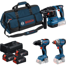 Набор аккумуляторных инструментов Bosch GSR 18V-65, GBH 18V-22, GDX 18V-285, 3×GBA 18 V 5.0 Ah, з/у GAL 12V/18V-80, сумка M-BAG