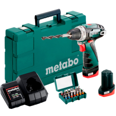 Аккумуляторный шуруповерт Metabo PowerMaxx BS Basic Set, 12V 2x2.0Ah, LC 24, кейс + набор бит 15 шт