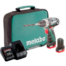 Аккумуляторный шуруповерт Metabo PowerMaxx BS, 12V 2x2.0 Ah, LC 24, сумка