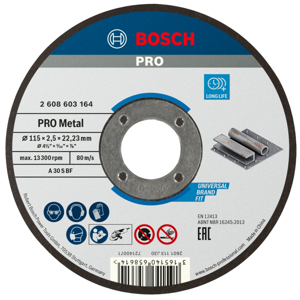 Круг отрезной Bosch Standard for Metal прямой 115×2,5 мм