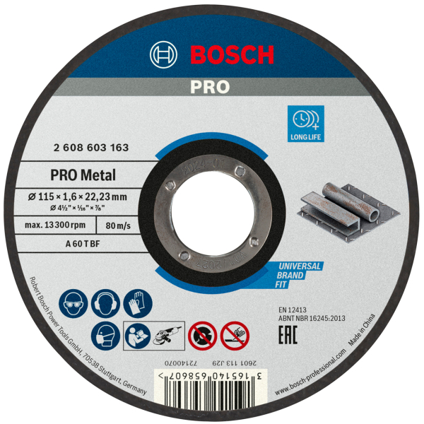 Круг отрезной Bosch Standard for Metal прямой 115×1,6 мм