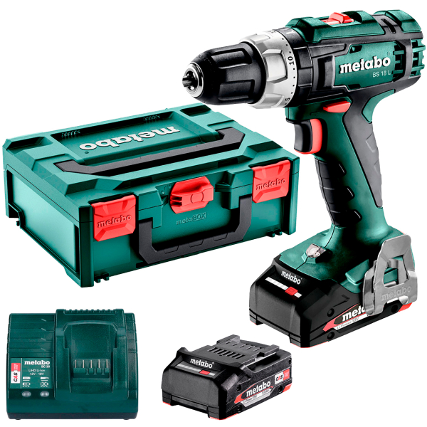 Акумуляторний шуруповерт Metabo BS 18 L, 2x2.0Ah, з/п SC 30, в metaBOX 145