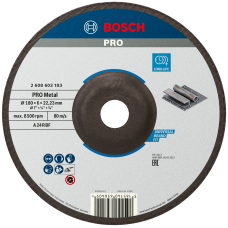 Круг зачистной Bosch Standard for Metal 180×6 мм, выпуклый