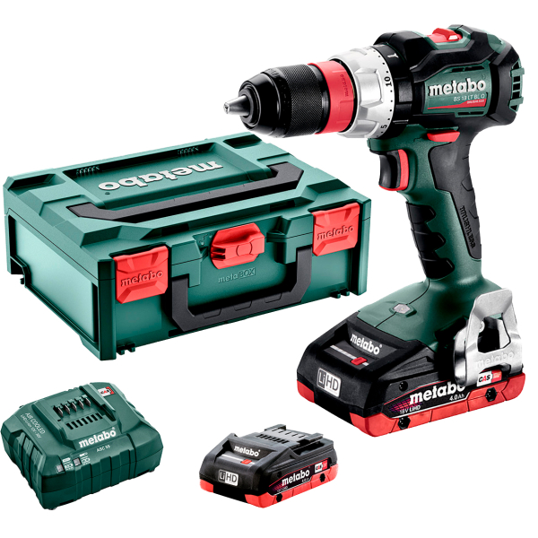 Аккумуляторный шуруповерт Metabo BS 18 LT BL Q, 2x4.0 Ah LiHD, ASC 55, MetaBox