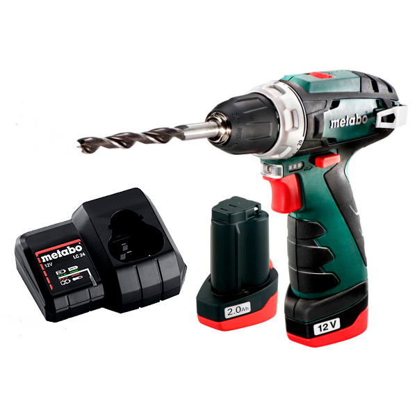 Акумуляторний шуруповерт Metabo PowerMaxx BS Basic, 12V 2x2.0 Ah, LC 24