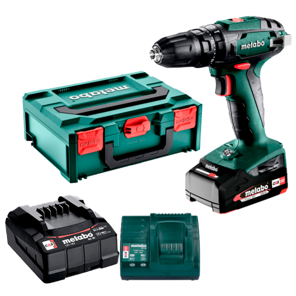 Акумуляторний ударний шуруповерт Metabo SB 18, 2x2.0 Ah, SC 36, кейс MetaBox