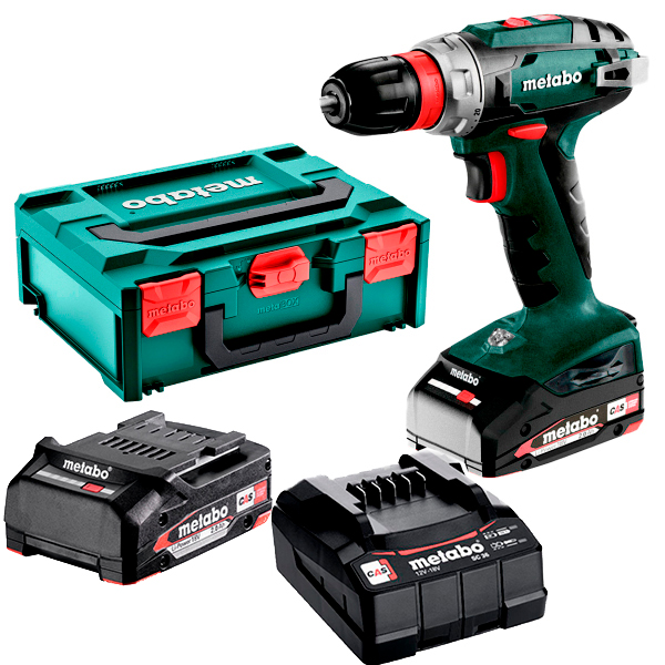 Акумуляторний шуруповерт Metabo BS 18 Quick, 2x2.0 Ah, SC 36, кейс MetaBox