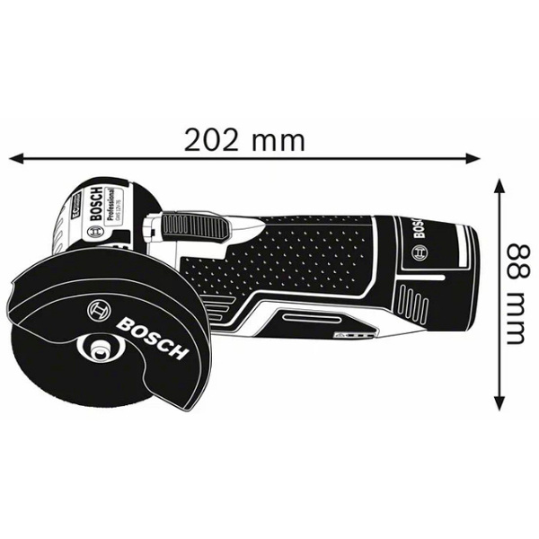 Акумуляторна болгарка Bosch GWS 12V-76, 2x3.0 Ah, з/п GAL 12V-40, в L-BOXX 102