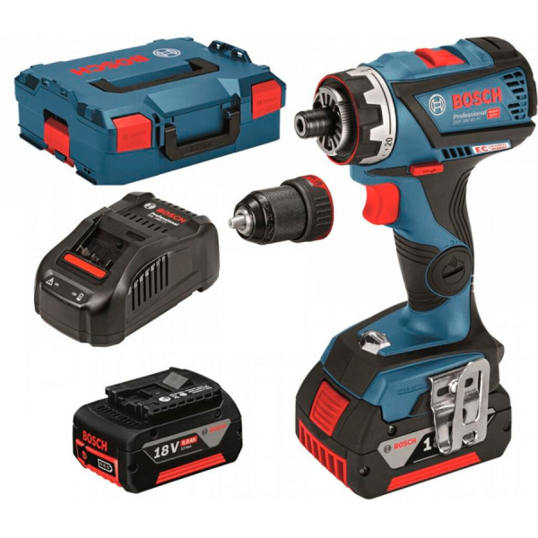 Аккумуляторный шуруповерт Bosch GSR 18V-60 FC, 2x5.0Ah, з/у GAL 1880 CV, в L-Boxx 136