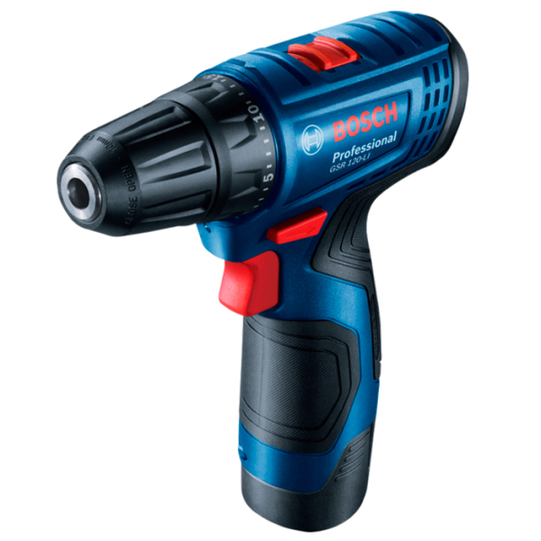 Аккумуляторний шуруповерт Bosch GSR 120-LI Professional + фонарь GLI 12V-300, 2xGBA 12V 2.0Ah, з/у GAL 1210 CV, кейс