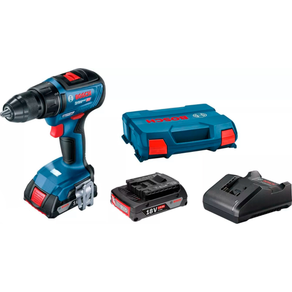 Аккумуляторный шуруповерт Bosch GSR 18V-50 Professional, 2x2.0 Ah, з/у GAL 18V-20, кейс L-Case