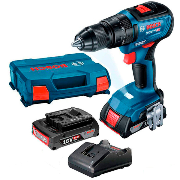 Акумуляторний ударний шуруповерт Bosch GSB 18V-50 Professional, 2x2.0 Ah, з/п, в L-Boxx