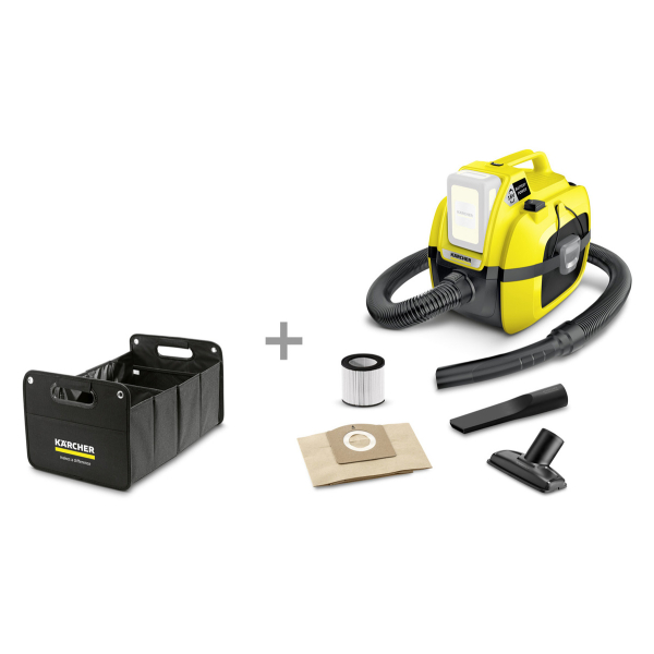 Акумуляторний пилосос Karcher WD 1 Compact Battery + органайзер
