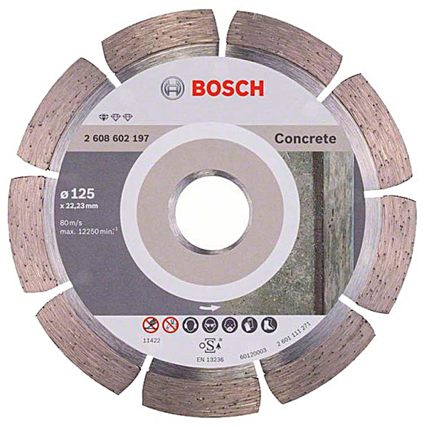 Алмазный отрезной круг Bosch Standard for Concrete 125-22,23 мм, 10 шт