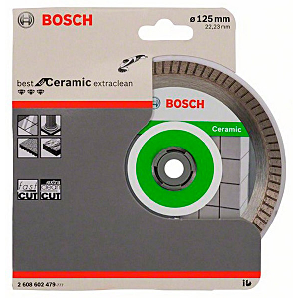 Алмазный отрезной круг Bosch Best for Ceramic Extraclean Turbo, 125-22,23 мм