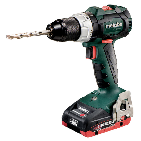 Аккумуляторный шуруповерт Metabo BS 18 LT BL, 2x4.0 Ah LiHD, ASC 55, MetaBox