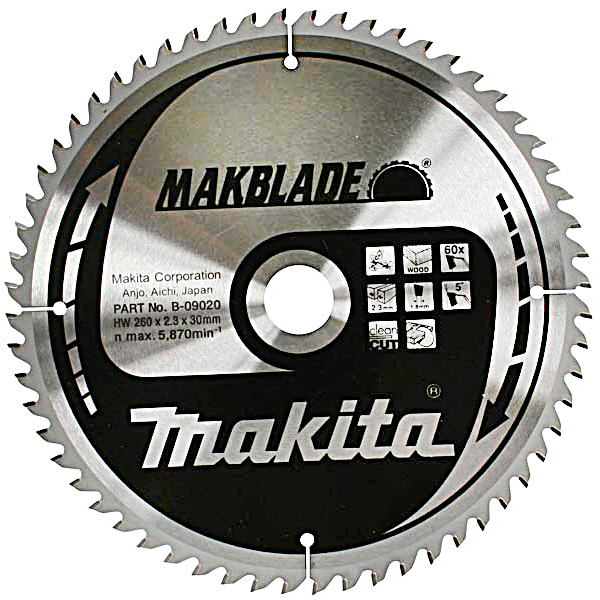 Пиляльний диск Makita MAKBlade 260x30 мм 60T