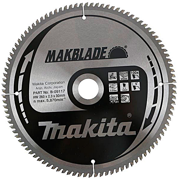 Пиляльний диск Makita MAKBlade 260x30 мм 100T