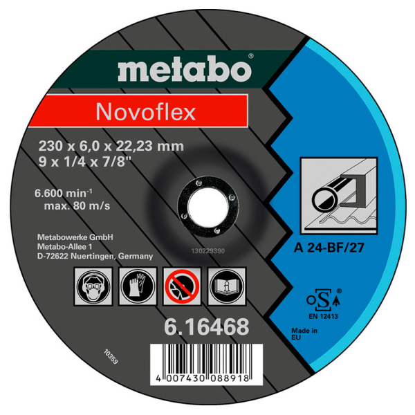 Круг зачистной Metabo Novoflex, по стали, 125x6x22,23 мм