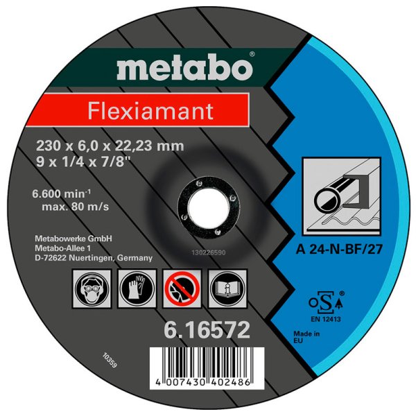 Круг зачисний Metabo Flexiamant Standart по сталі, 150x6x22,23 мм