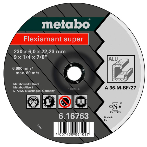 Круг зачисний Metabo Flexiamant Super по алюмінію, 180x6x22,23 мм