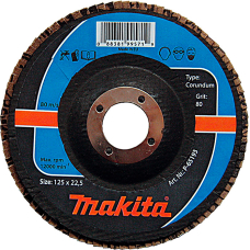 Лепестковый шлифкруг Makita, 150х22,23 мм, К120, корунд