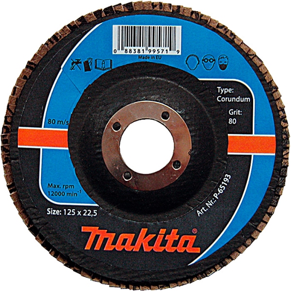 Лепестковый шлифкруг Makita, 115х22,23 мм, К40, корунд