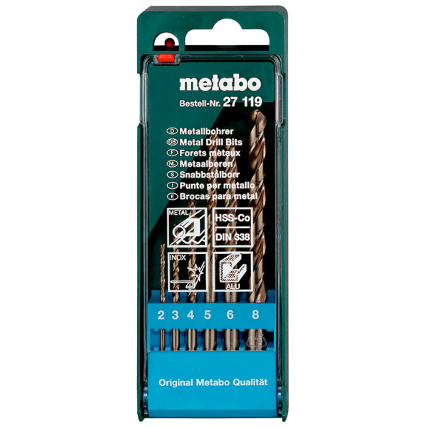 Набор сверл Metabo HSS-Co, 2-8 мм, 6 шт