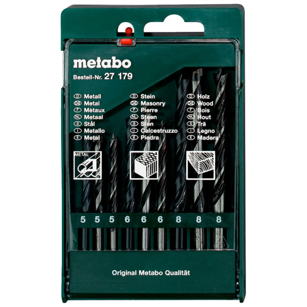 Набор сверл Metabo, 3х5/ 6/ 8 мм, 9 шт
