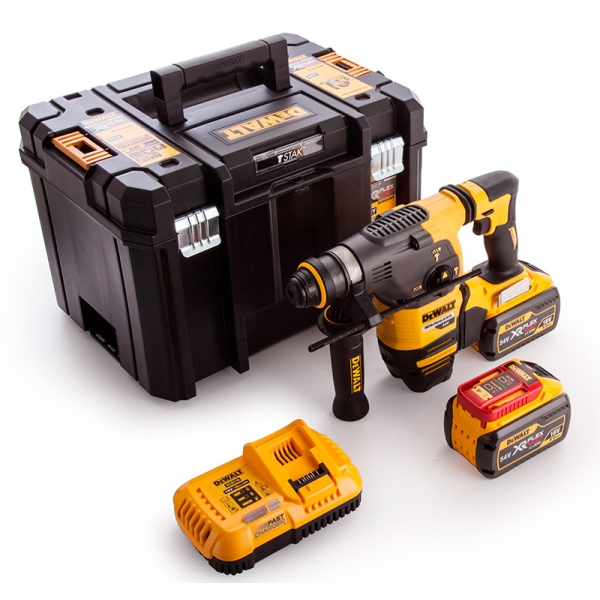 Аккумуляторный перфоратор XR Flexvolt DeWalt DCH333X2, 2x9.0Ah, з/у, кейс