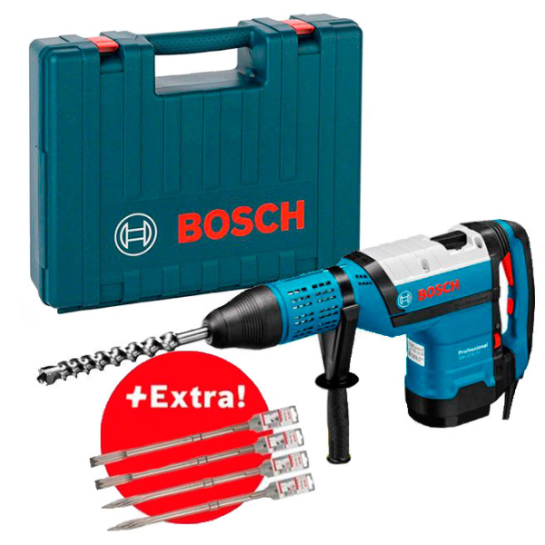 Перфоратор Bosch GBH 12-52 DV, кейс, комплект зубил
