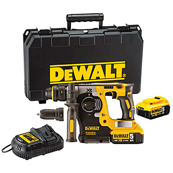 Аккумуляторный перфоратор SDS-Plus DeWalt DCH274P2, 2x5.0Ah, з/у, кейс